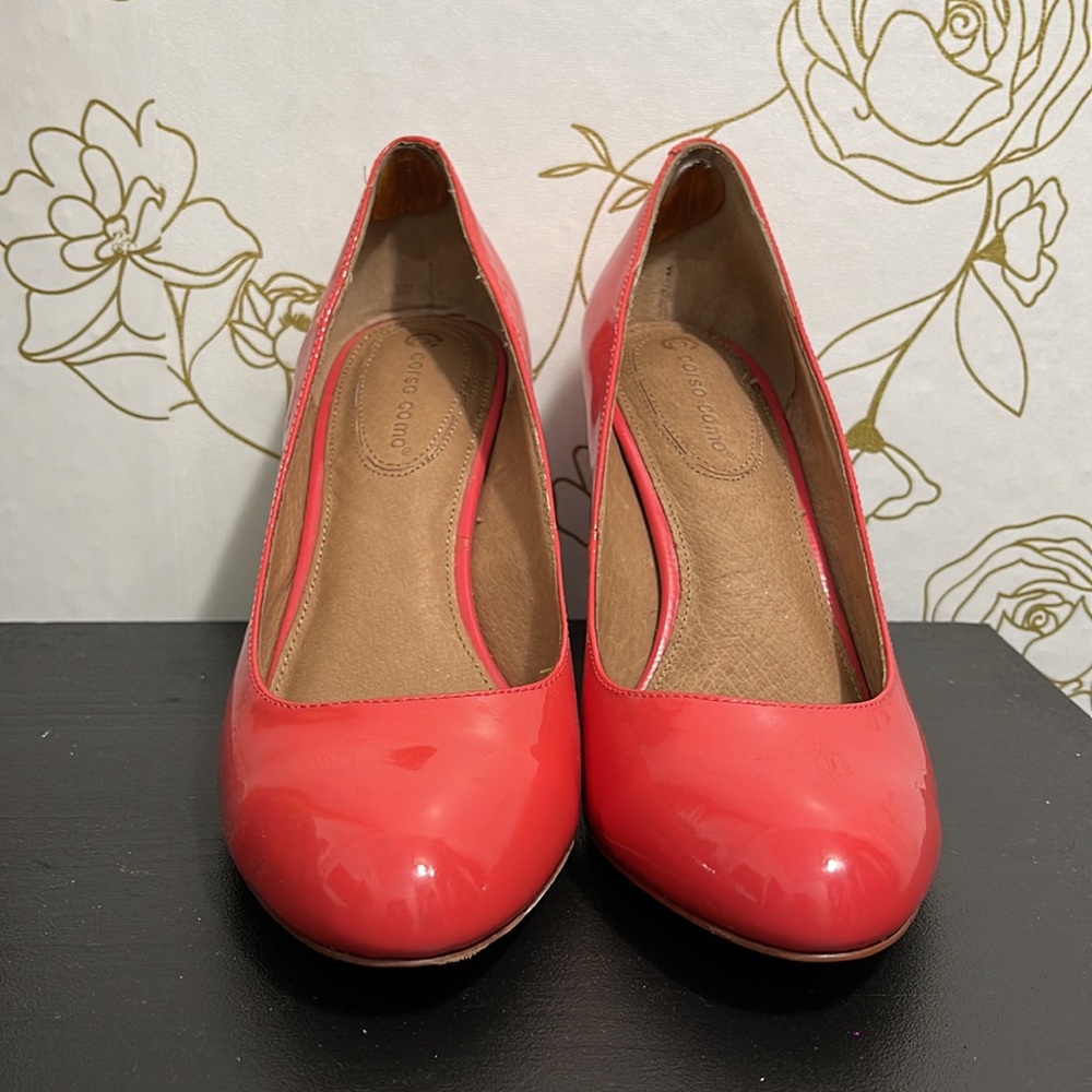 Corso Como Coral Heels. Leather, Comfortable, Size 9, Party, Cocktail.